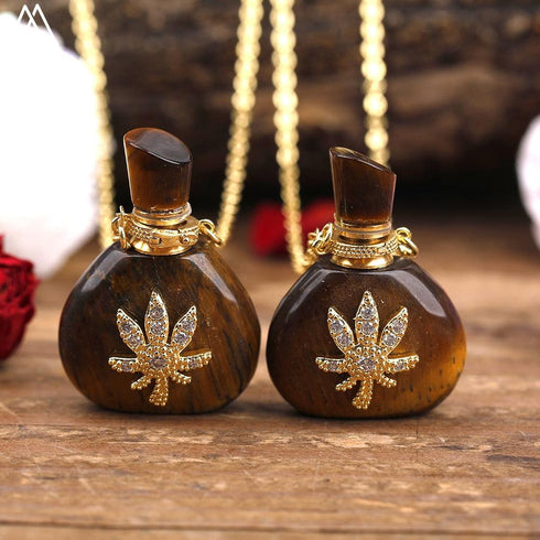 Natural Roses Amethyst Crystal Perfume Pendant